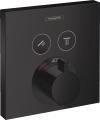 Czarna bateria podtynkowa Hansgrohe ShowerSelect 15763670 podtynkowa bateria termostatyczna (element zewnętrzny), kolor czarny mat