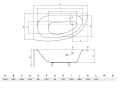 Wanna asymetryczna Besco Milena 150x70 cm, prawa BSCWNMILENA150P

