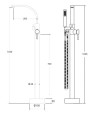 Besco DECCO I Bateria wolnostojąca 105,5 cm, kolor chrom BW-DI-CH - rysunek techniczny