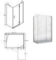 Besco VIVA Kabina prysznicowa prostokątna prawa 100 x 80 x 195 cm szkło przejrzyste VPP-100-195C