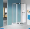 Zestaw Sanplast TX kabina prysznicowa asymetryczna prawa KP4/TX5b 90x120 cm + brodzik asymetryczny z obudową (BP), szkło W15/profile srebrny błyszczący 602-271-0320-01-231