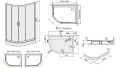 Zestaw Sanplast TX kabina prysznicowa asymetryczna prawa KP4/TX5b 90x120 cm + brodzik asymetryczny z obudową (BP), szkło W15/profile srebrny błyszczący 602-271-0320-01-231