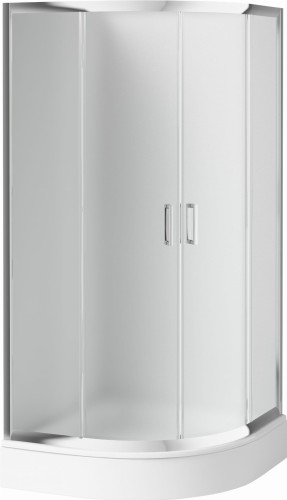 Deante Funkia Kabina prysznicowa półokrągła, 80 cm, szkło szronione, chrom, KYP_652K