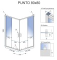 REA PUNTO KABINA KWADRATOWA CZARNA 80X80 REA-K4800- rysunek techniczny