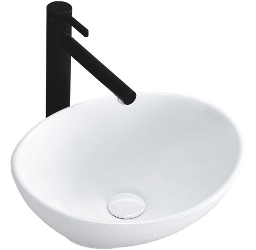 Bardzo mała owalna umywalka nablatowa Rea Sofia Mini 34cm, kolor biały, REA-U0623