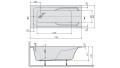 Sanplast Modesta wanna prostokątna 170x80 akrylowa kolor biały 610-340-0260-01-000- rysunek techniczny