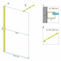 Rea Aero ścianka prysznicowa walk in, 110 cm, kolor złoty, REA-K8441- rysunek techniczny