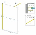 Rea Aero ścianka prysznicowa walk in, 120 cm, kolor złoty, REA-K8443- rysunek techniczny