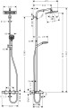 Hansgrohe Crometta E 240 natynkowy zestaw prysznicowy z termostatem, deszczownicą i wylewką wannową, chrom, 27298000
