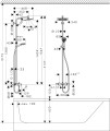 Hansgrohe Crometta E 240 natynkowy zestaw prysznicowy z termostatem, deszczownicą i wylewką wannową, chrom, 27298000