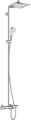 Hansgrohe Crometta E 240 natynkowy zestaw prysznicowy z termostatem, deszczownicą i wylewką wannową, chrom, 27298000