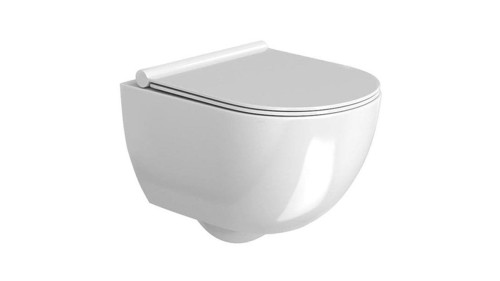 Miska z deską Rea Carter Rimless miska wisząca z deską wolnoopadająca slim biała REA-C1400