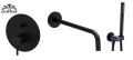 Paffoni Light Bateria wannowa podtynkowa z zestawem natryskowym czarny mat LIG015NO+C00626FNO+ZDUP094NO