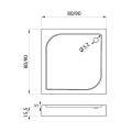 Brodzik kwadratowy New Trendy DOMIO 80x80x16cm, B-0347