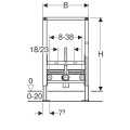 Geberit Duofix Stelaż podtynkowy do bidetu, 82 cm, 111.515.00.1