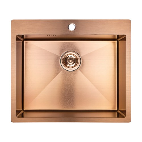 Laveo Marmara zlewozmywak jednokomorowy bez ociekacza, różowe złoto, SAM_810T