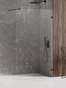 New Trendy Avexa Black ścianka prysznicowa walk-in 70 cm, 8 mm, uchwyty czarny mat EXK-1804
