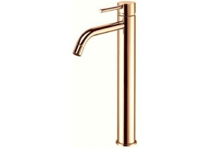 Paffoni LIGHT bateria umywalkowa stojąca wysoka, z korkiem klik klak, kolor złoty HG, LIG081KHG