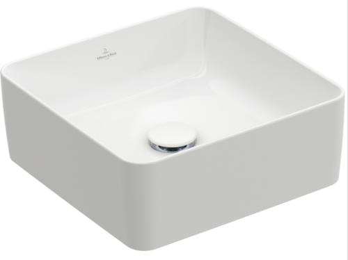 Umywalka kwadratowa Villeroy & Boch Collaro 4A213801 nablatowa 38x38 cm, kolor biały (Weiss Alpin)