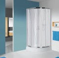 Zestaw Sanplast TX kabina prysznicowa półokrągła KP4/TX5b 80x80 cm + brodzik półokrągły zabudowany (BPza), szkło W15/profile srebrny błyszczący 602-271-0252-38-231