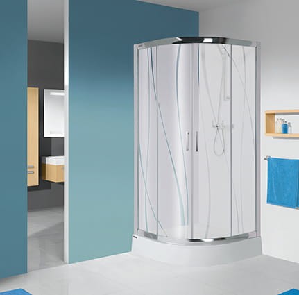 Zestaw Sanplast TX kabina prysznicowa półokrągła KP4/TX5b 80x80 cm + brodzik półokrągły zabudowany (BPza), szkło W15/profile srebrny błyszczący 602-271-0252-38-231