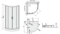 Zestaw Sanplast TX kabina prysznicowa półokrągła KP4/TX5b 80x80 cm + brodzik półokrągły zabudowany (BPza), szkło W15/profile srebrny błyszczący 602-271-0252-38-231