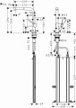 Rysunek techniczny - Czarna bateria kuchenna Hansgrohe Talis M54 270 z wyciąganą wylewką, kolor czarny-mat 72809670