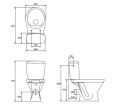 WC kompakt, deska wolnoopadająca kolor biały Cersanit Cersania K11-2338 rysunek techniczny