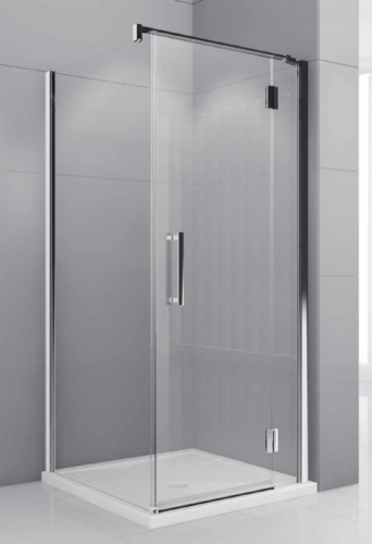 Novellini MODUS G+F kabina prysznicowa kwadratowa narożna drzwi z elementem stałym + ścianka 90x90x195cm, prawa, MODUSGF90LD-1K+MODUSF90-1K