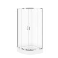 Kabina półokrągła 90x185 cm, brodzik Tako 90x16 cm, Cersanit Basic Cersanit Tako profil chrom, S601-118