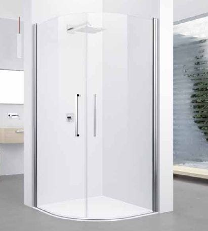 Novellini Y2R280-1K Kabina półokrągła Novellini Young 2.0 80x80x200 cm, profil chrom, szkło przejrzyste