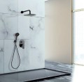 Valvex 2448860 Dione Black zestaw prysznicowy podtynkowy z deszczownicą 250mm, kolor czarny mat  - aranżacja