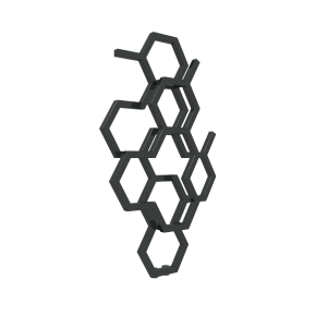 Grzejnik Terma HEX 821x486mm WGH2X082048KIHEZX wersja pionowa, kolor Heban podłączenie ZX