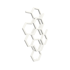 Grzejnik Terma HEX 821x486mm WGH2X082048KS96ZX wersja pionowa, kolor Soft 9016 podłączenie ZX
