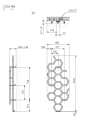 Grzejnik dekoracyjny Terma HEX  1220x486mm WGH2X122048 - rysunek techniczny