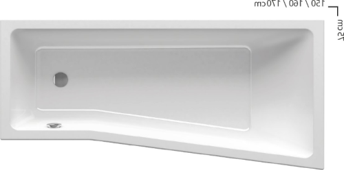 Wanna asymetryczna BE HAPPY Ravak 150x75cm lewa biała C981000000