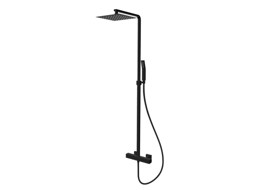 Vedo Sette Nero II zestaw prysznicowy termostatyczny, deszczownica 20x20 cm, czarny mat VBS7077CZ
