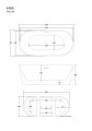 Rysunek techniczny - Corsan Salina 160 Wanna wolnostojąca E-026L
