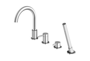 Kohlman Axel bateria wannowa 4otworowa z obrotową wylewką kolor chrom QB244A