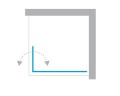 New Trendy New Soleo Black kabina prysznicowa walk-in 100x195 profil czarny, K-0784 rysunek techniczny
