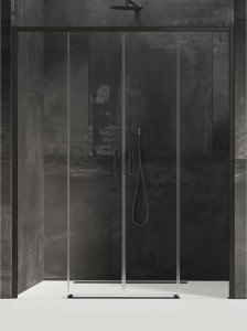 New Trendy Prime Black drzwi wnękowe rozsuwane 190 cm czarna rama D-0346A	