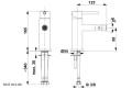 KFA Armatura Moza Black bateria bidetowa stojąca, kolor czarny 5037-015-81 rysunek techniczny