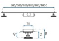 Rea Pure Neo Pro odpływ liniowy 700 mm, REA-G0901
rysunek techniczny