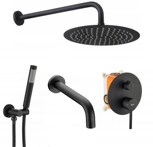 Rea Lungo Black zestaw natryskowy, kolor czarny mat REA-P4112