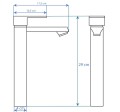 Rea Mayson Black bateria umywalkowa wysoka, kolor czarny REA-B5102 rysunek techniczny