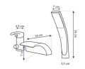 Rea Riven bateria wannowa 3-otworowa, kolor chrom REA-B0457 rysunek techniczny