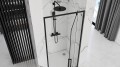 Rea Rapid Swing drzwi prysznicowe uchylne 100,  profil czarny REA-K6410