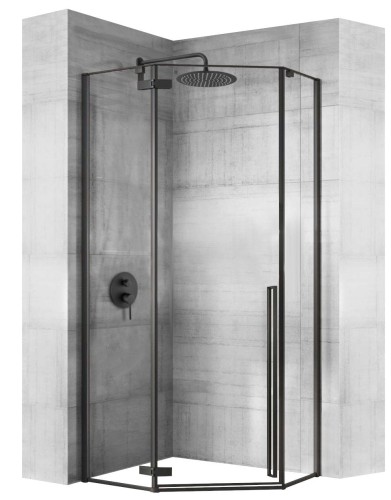 Rea Diamond kabina pięciokątna 100x100 cm, profil czarny REA-K5623