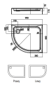 Brodzik asymetryczny Novellini CITY R 80x90x17cm, lewy, MNQ809017S-30