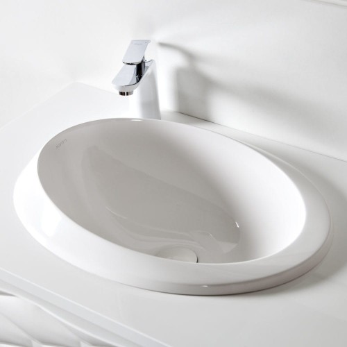 Sanitti OTTO umywalka wpuszczana w blat 52,5x36,4 cm, dolomit Mineralcast, kolor biały OTTO-52